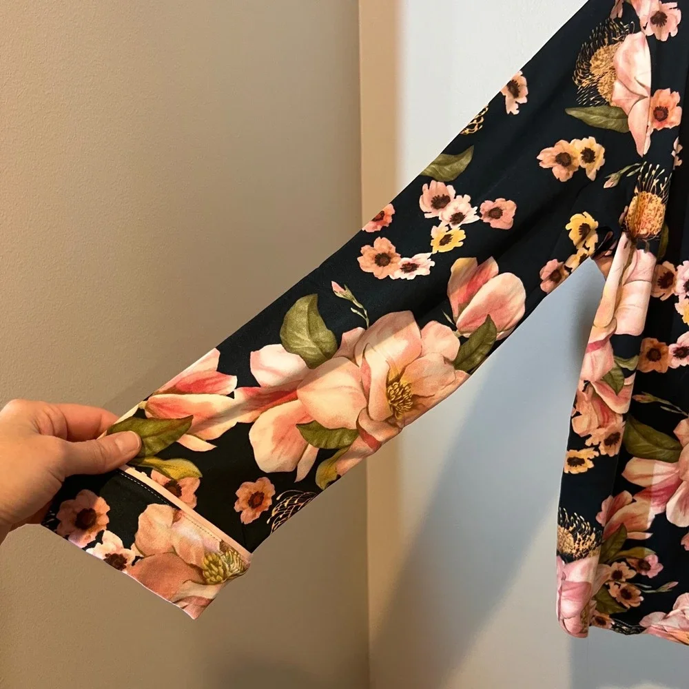 Room Service Ultra Soft‎ Floral 2 Piece Pajamas Set Shirt Pants Winter Cozy XXL - Picture 6 of 16